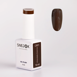 Smalto semipermanente SNEJOK Chocolate Essence C801, marrone cioccolato, flacone 10 ml