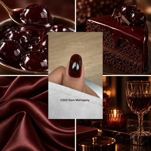 Swatch su unghia dello smalto semipermanente Dark Mahogany C202