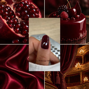Swatch su unghia dello smalto semipermanente Rouge Obscur C230