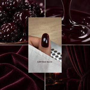 Swatch su unghia dello smalto semipermanente Dark Secret C201