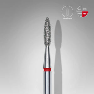Punta diamantata Fiamma, rosso, diametro 2.1 mm – lunghezza punta 8 mm